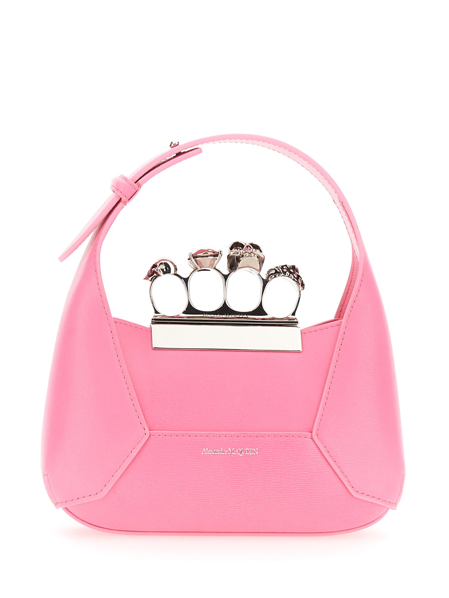 ALEXANDER McQUEEN    MINI JEWELLED LEATHER HOBO BAG