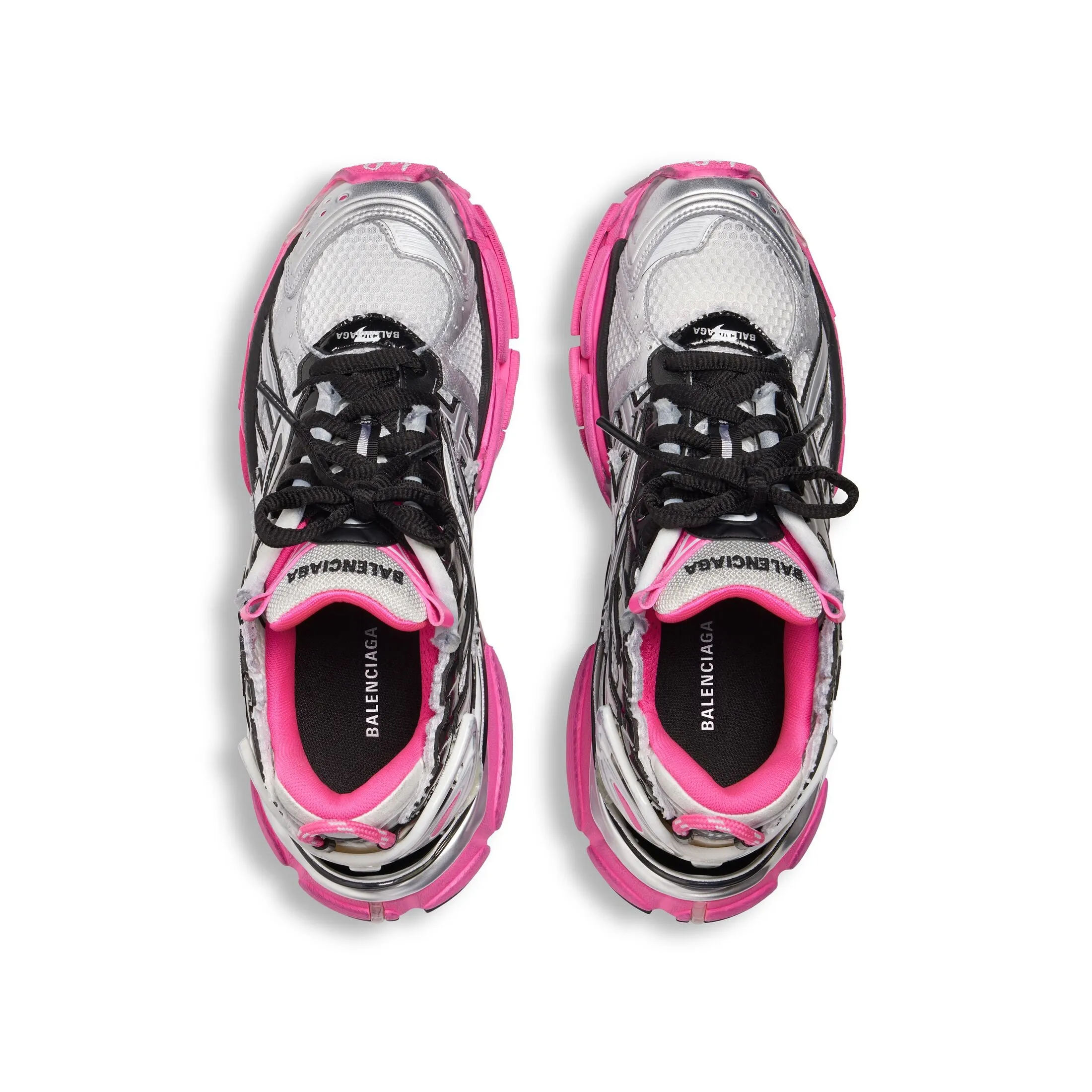 Balenciaga Runner Sneakers 'SLIVER BLACK NEON PINK'