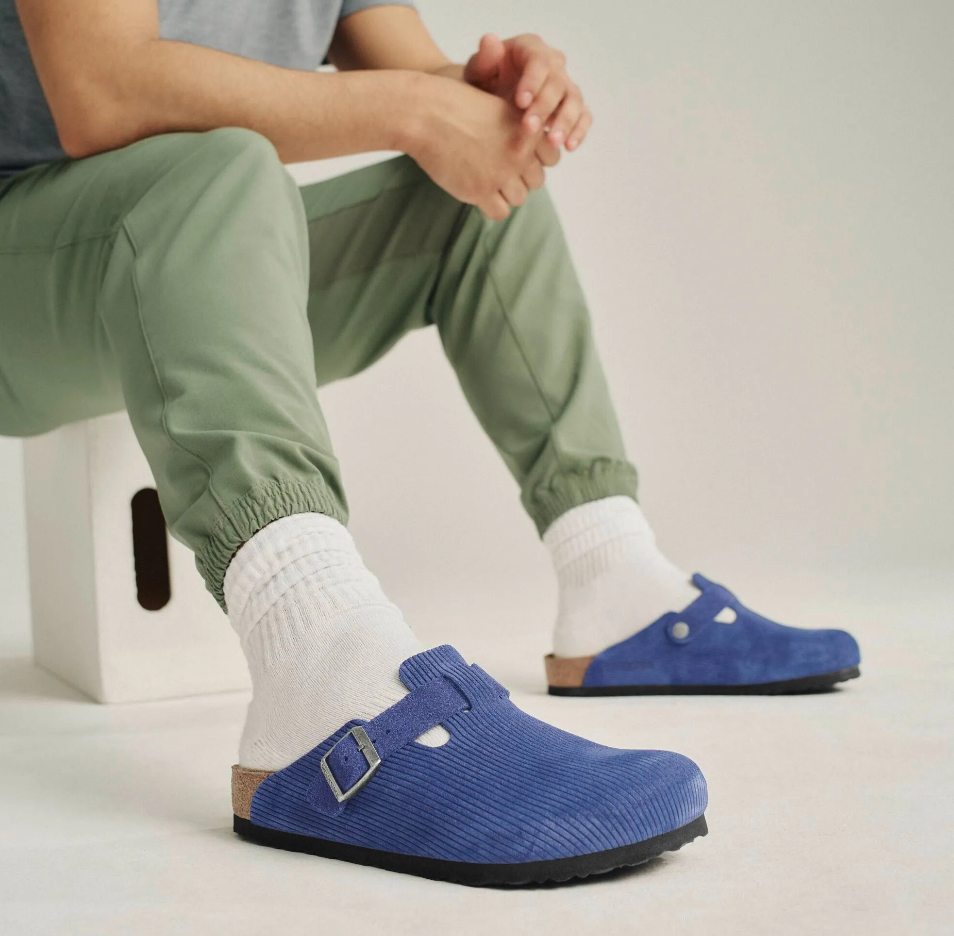 Birkenstock Limited Edition Boston corduroy indigo suede