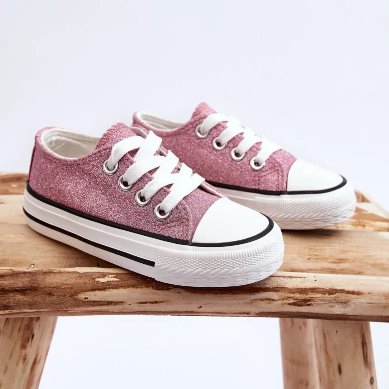 Children's Lace-up Sneakers Dirty Pink Wella