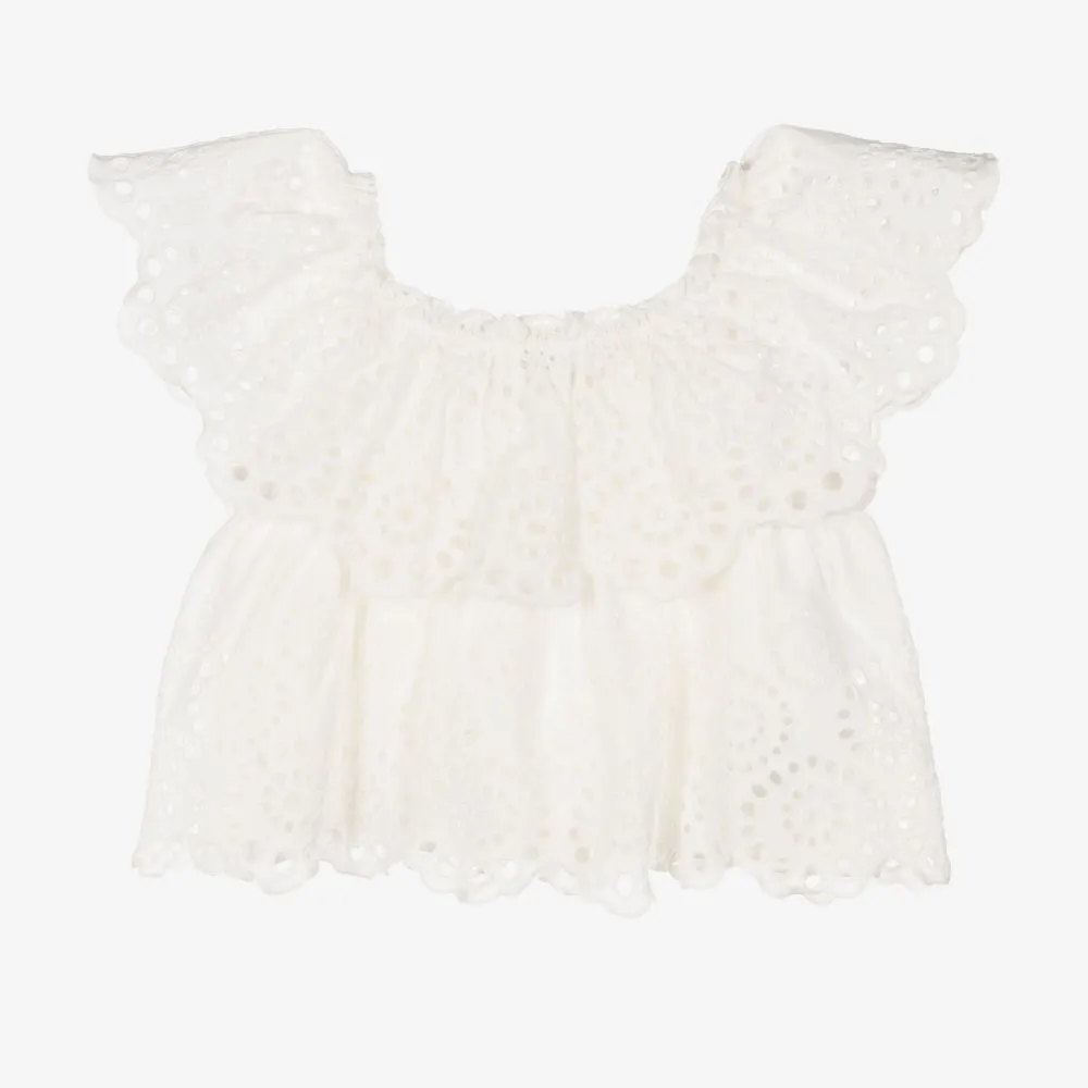 Ivory Broderie Anglaise Blouse
