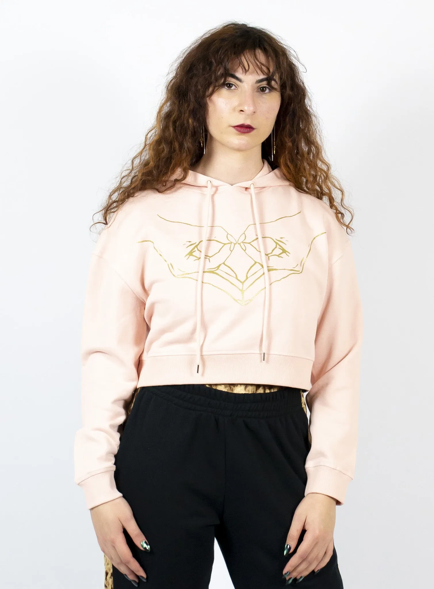 Womb Power Cropped Hoody - Blush Pink